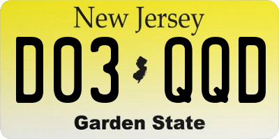 NJ license plate D03QQD