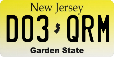 NJ license plate D03QRM