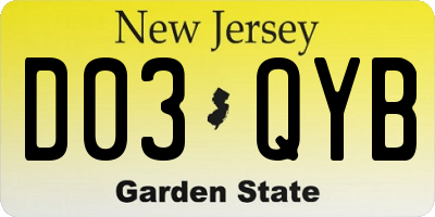 NJ license plate D03QYB