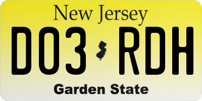 NJ license plate D03RDH