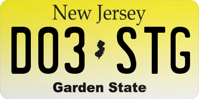 NJ license plate D03STG