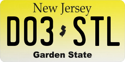 NJ license plate D03STL
