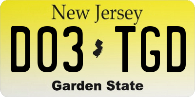 NJ license plate D03TGD