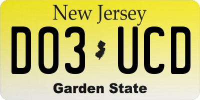 NJ license plate D03UCD