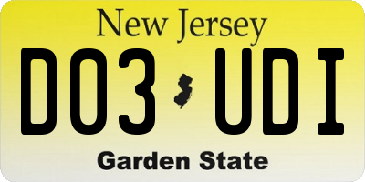 NJ license plate D03UDI