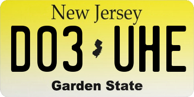 NJ license plate D03UHE