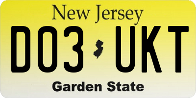 NJ license plate D03UKT