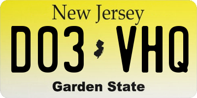 NJ license plate D03VHQ