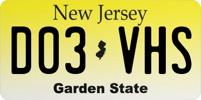 NJ license plate D03VHS
