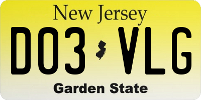 NJ license plate D03VLG