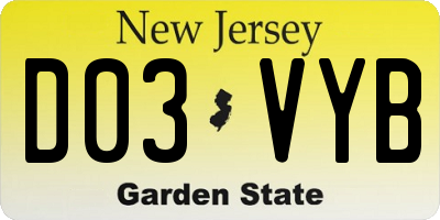 NJ license plate D03VYB