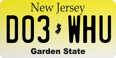 NJ license plate D03WHU