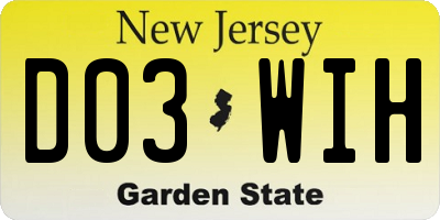 NJ license plate D03WIH