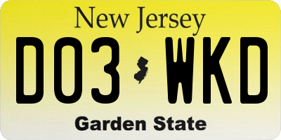 NJ license plate D03WKD