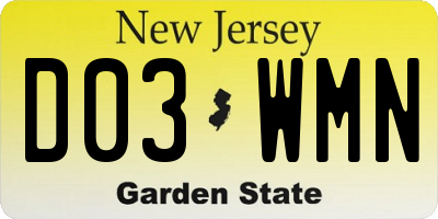NJ license plate D03WMN