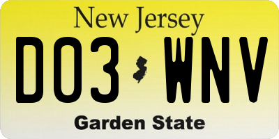 NJ license plate D03WNV