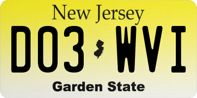 NJ license plate D03WVI