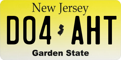 NJ license plate D04AHT