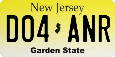 NJ license plate D04ANR