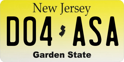 NJ license plate D04ASA