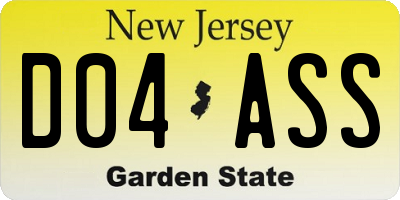 NJ license plate D04ASS