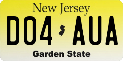 NJ license plate D04AUA