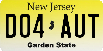 NJ license plate D04AUT
