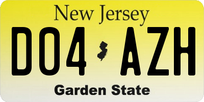 NJ license plate D04AZH
