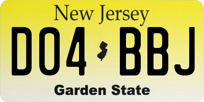 NJ license plate D04BBJ