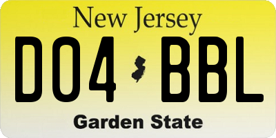 NJ license plate D04BBL