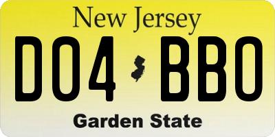 NJ license plate D04BBO