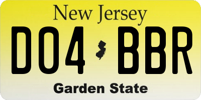 NJ license plate D04BBR