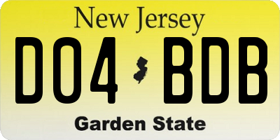 NJ license plate D04BDB