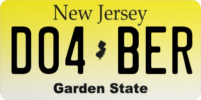 NJ license plate D04BER