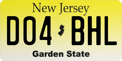 NJ license plate D04BHL