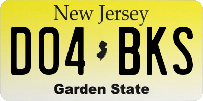 NJ license plate D04BKS