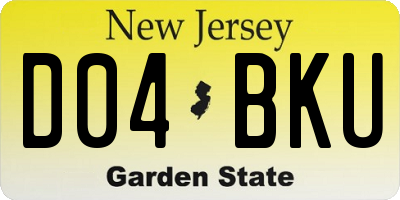 NJ license plate D04BKU