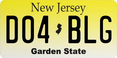 NJ license plate D04BLG
