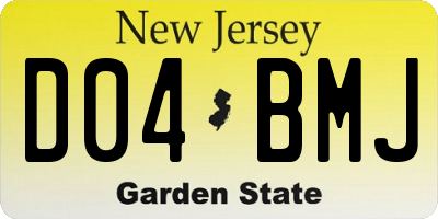 NJ license plate D04BMJ