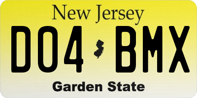 NJ license plate D04BMX
