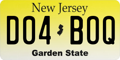 NJ license plate D04BOQ