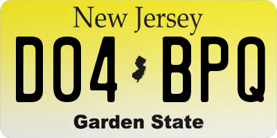 NJ license plate D04BPQ