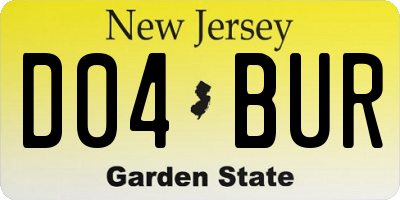 NJ license plate D04BUR