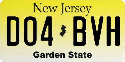 NJ license plate D04BVH