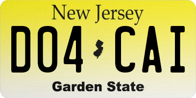 NJ license plate D04CAI