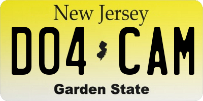 NJ license plate D04CAM