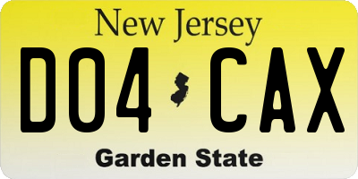 NJ license plate D04CAX