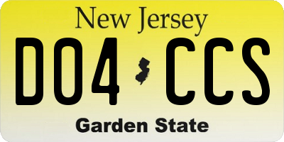 NJ license plate D04CCS
