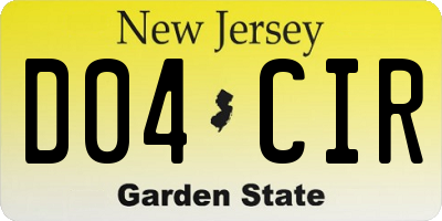 NJ license plate D04CIR