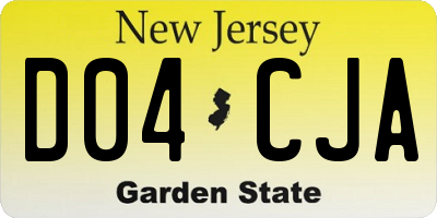 NJ license plate D04CJA